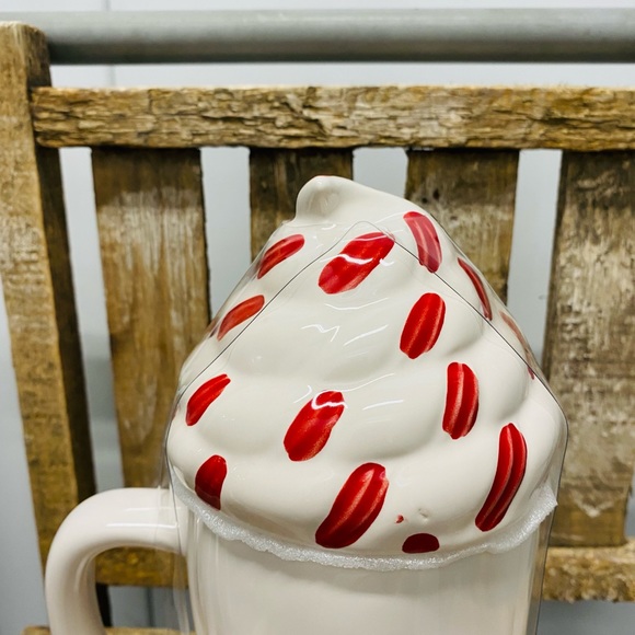 Rae Dunn HOT COCOA mug with whip cream topper - Picture 8 of 9